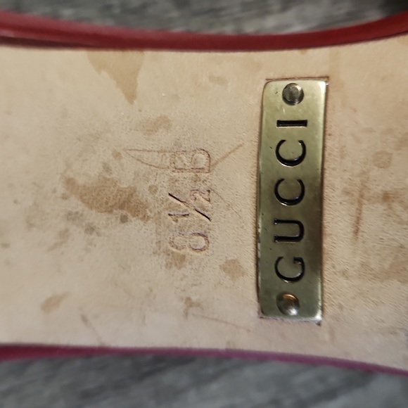 Gucci 'Tess' Original GG Monogram Slip On Heel Red Size 8 1/2 B - Picture 8 of 16